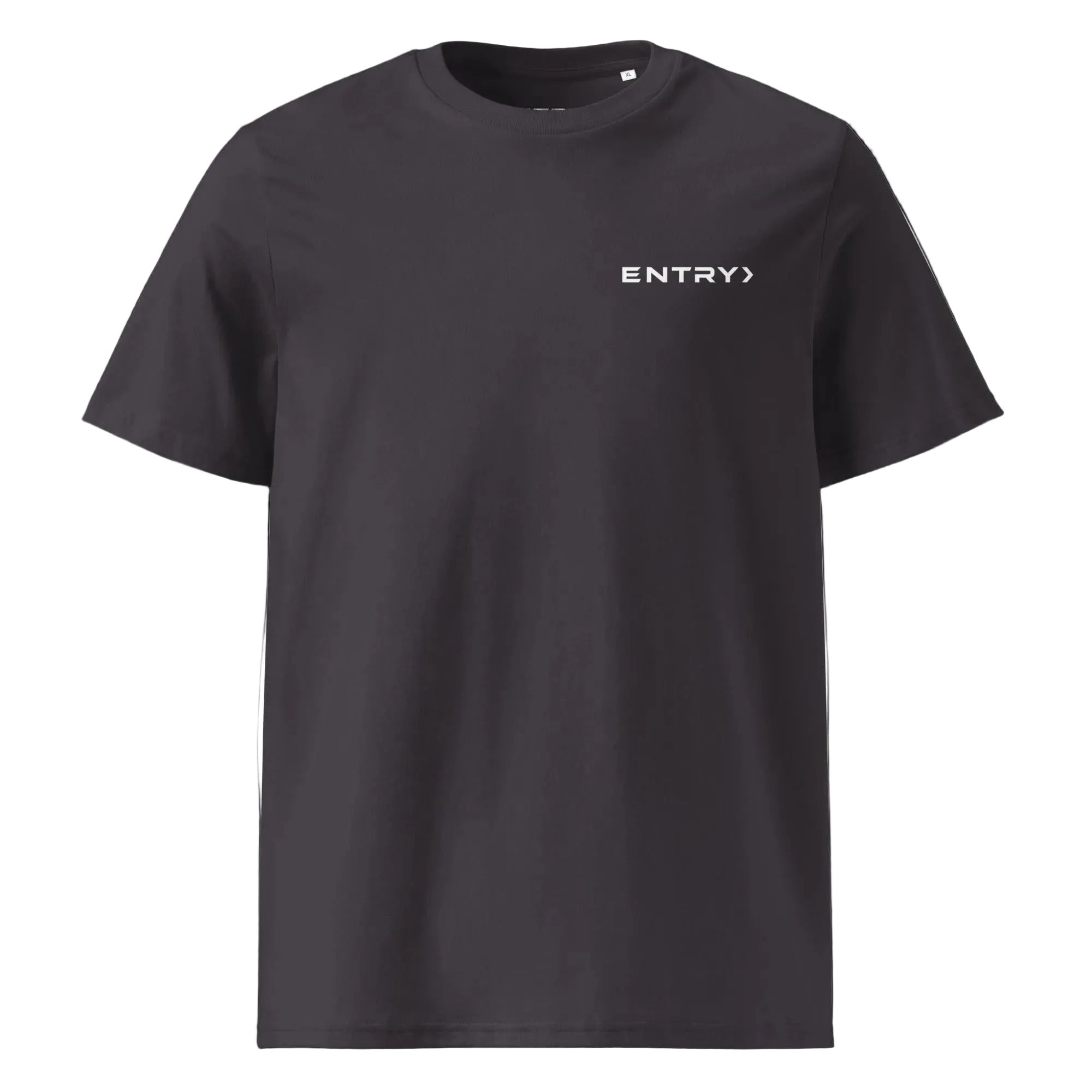 Front view of the ENTRY personalized Counter-Strike 2 FACEIT shirt in dark grey with ENTRY chest logo.