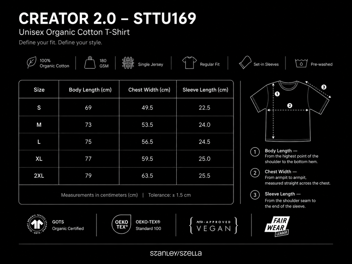 Size guide for the ENTRY personalized Counter-Strike 2 FACEIT shirt.