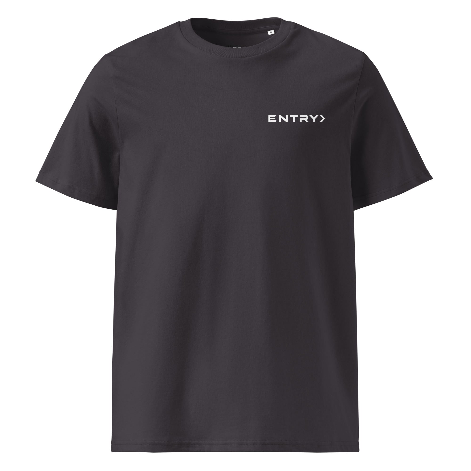 Front view of the ENTRY personalized Counter-Strike 2 Premier shirt in dark grey with ENTRY chest logo.